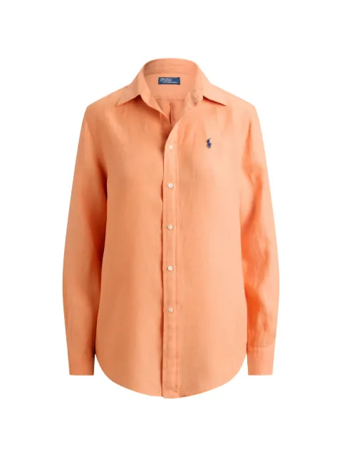 Polo Ralph Lauren logo-embroidered linen shirt Orange 211970730