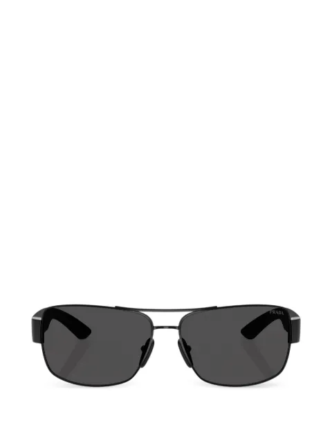 Prada Linea Rossa double-bridge rectangle-frame sunglasses Black SPSB521