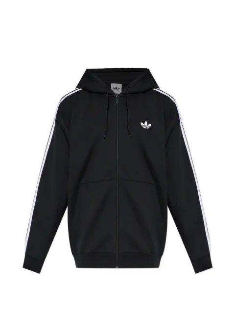 adidas three-stripe zip-up hoodie Black KQ8919