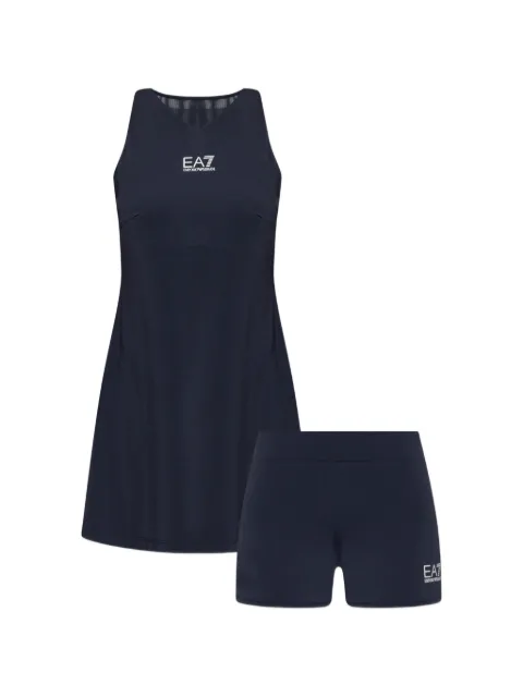 Ea7 Emporio Armani Ventus logo-print racerback dress Blue 7W000317AF14524
