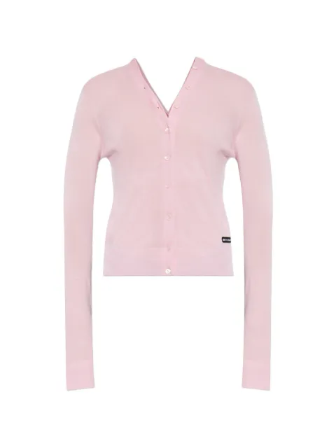 Alexander Wang logo-patch button-up cardigan Pink 1KC32630750