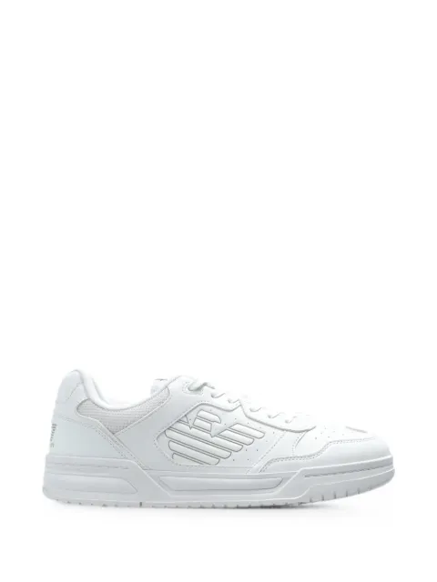 Ea7 Emporio Armani logo-embossed leather sneakers White 7X000865AF2
