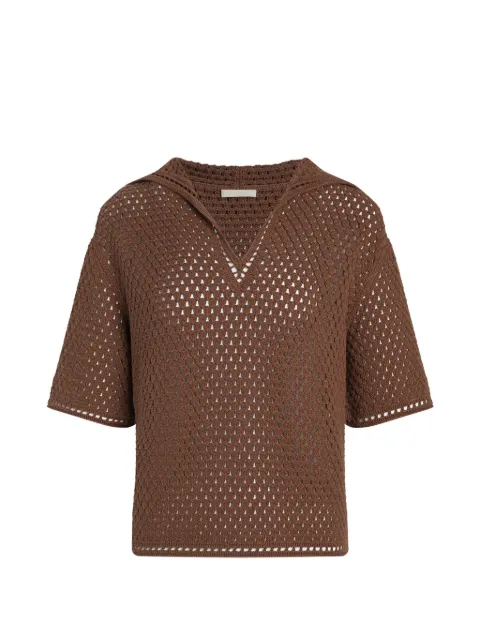 12 STOREEZ Meadow crochet-knit top Brown 137940