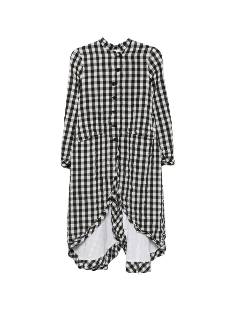 Ricorrrobe gingham-check asymmetric coat Black RORYLONG