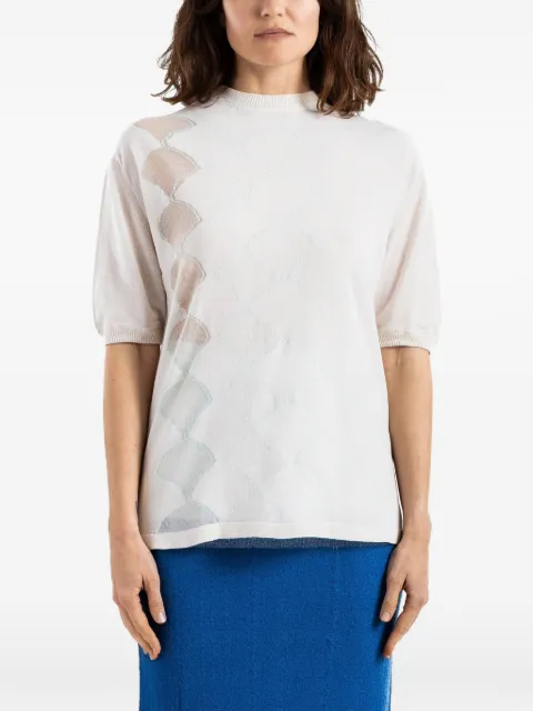 Bielo Seashell Argyle jacquard T-shirt Neutrals BIETS019