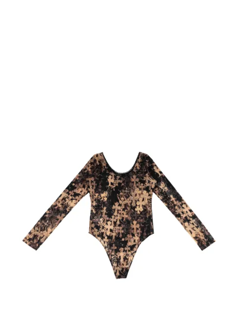 Chrome Hearts Cross Print sheer-mesh bodysuit Neutrals CHRM1315