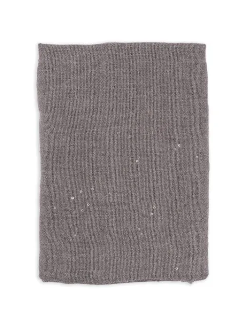 Brunello Cucinelli sequin-embellished frayed scarf Grey MSC915029C074