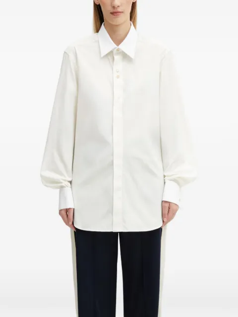 Wales Bonner Portrait long-sleeve shirt Neutrals US26SH07CO04110