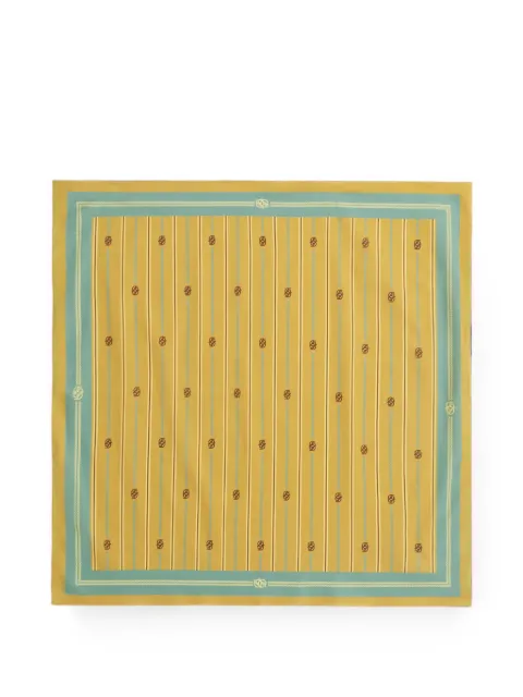 Drôle De Monsieur logo-print striped scarf Yellow KBA021CO128