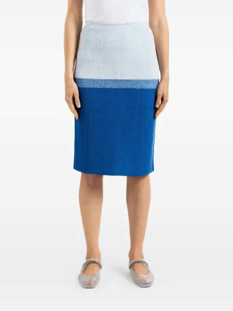 Bielo colour-block textured-knit skirt Blue BIESK028