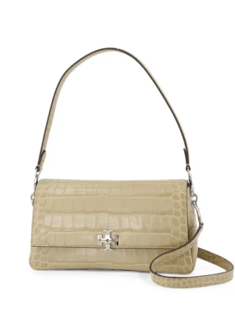 Tory Burch small Charlie croc-embossed shoulder bag Neutrals 183522