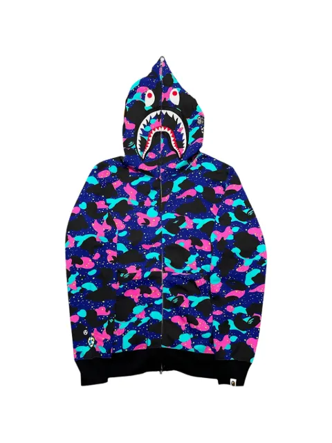 A BATHING APE® x Kid Cudi Shark camouflage-print hoodie Blue 001ZPG731902XMULTI