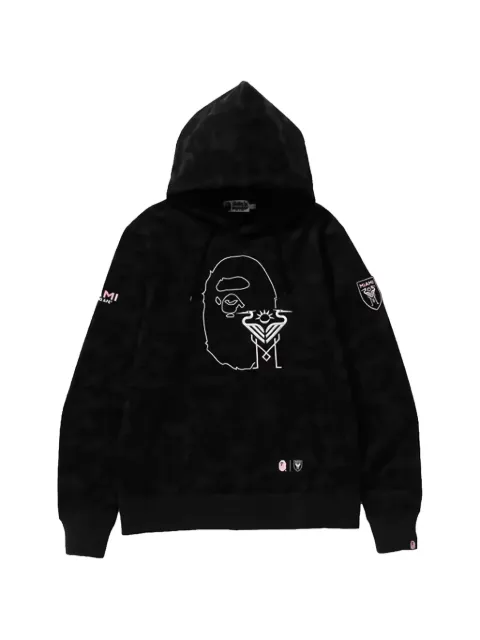 A BATHING APE® x Inter Miami CF camo-print hoodie Black 1J73114903