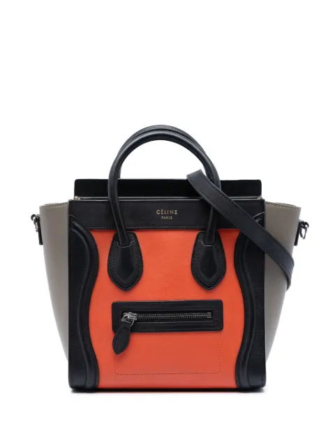 Celine Pre-Owned 2014 Nano Tricolor Leather Luggage Tote satchel Orange K3MDJTY9EJXZFT1S