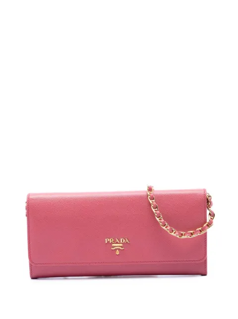 Prada Pre-Owned 2013-2026 Saffiano Wallet On Chain crossbody bag Pink EZ4356BAOZMPXZ2W