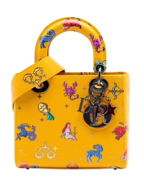 Christian Dior Pre-Owned 2022 Small Calfskin Pixel Zodiac Lady Dior satchel Yellow 2O9H2NAHFJISEMCV