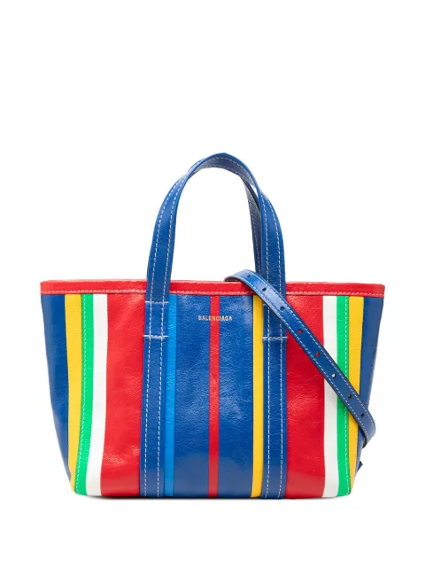 Balenciaga Pre-Owned 2021 Small Lambskin Striped Barbes East West Shopper Tote satchel Multicolour 08ETP9JOG73NARZI