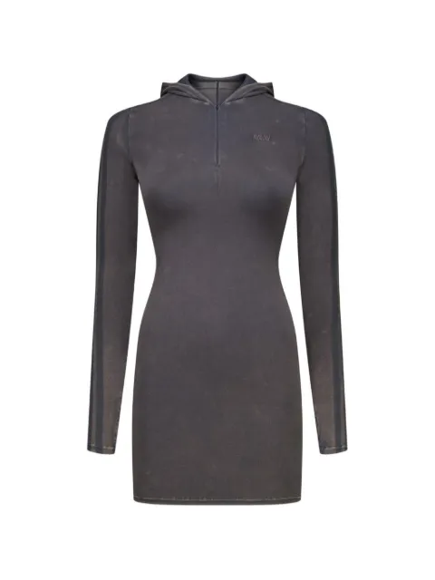 AVAVAV x adidas Originals faded-effect logo-embroidered dress Black AVHOODEDDRESSBLK
