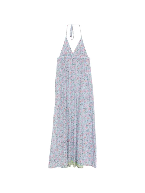 MC2 Saint Barth Zucky floral-print halterneck maxi dress Blue ZUK0001