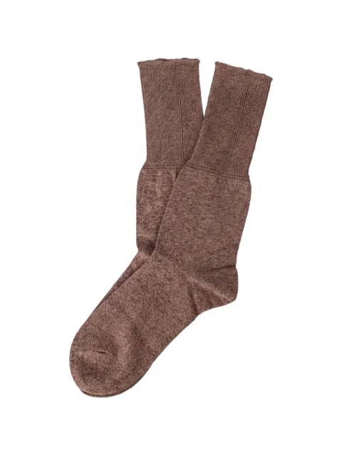 TAIGA TAKAHASHI Zokki-weave ribbed socks Brown TTCORE019