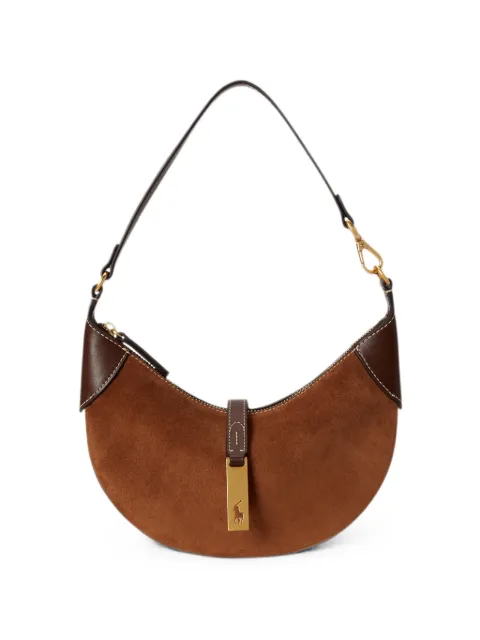 Polo Ralph Lauren mini Polo ID suede shoulder bag Brown 428929801