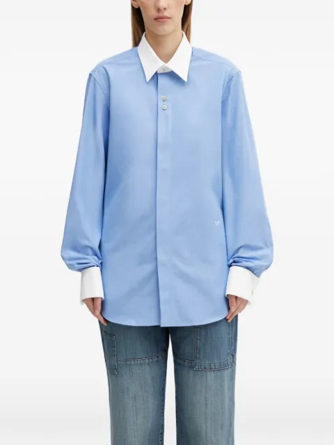 Wales Bonner Portrait long-sleeve shirt Blue US26SH07CO02400