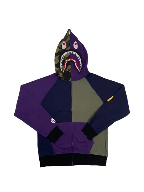 A BATHING APE® PONR shark-logo full-zip hoodie Purple 001ZPE301002X