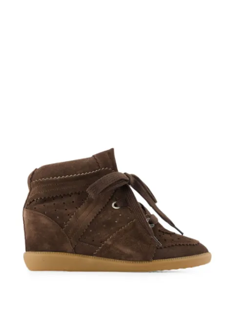ISABEL MARANT Bobby suede wedge sneakers Brown BK0011FAA1E20S