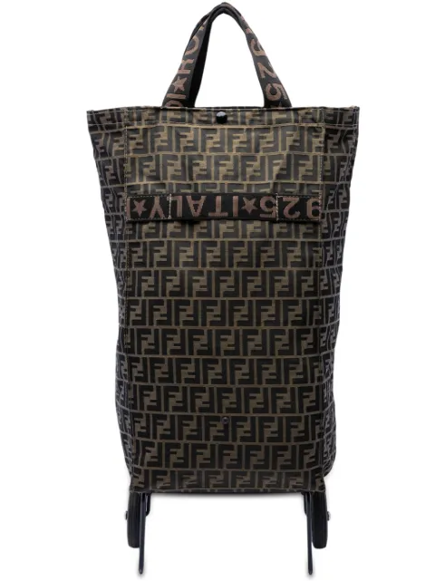 Fendi Pre-Owned 20th Century Zucca Canvas Foldable Jolly Trailer Rolling Cart travel bag Brown NUOLWD0EFTZJU1BP
