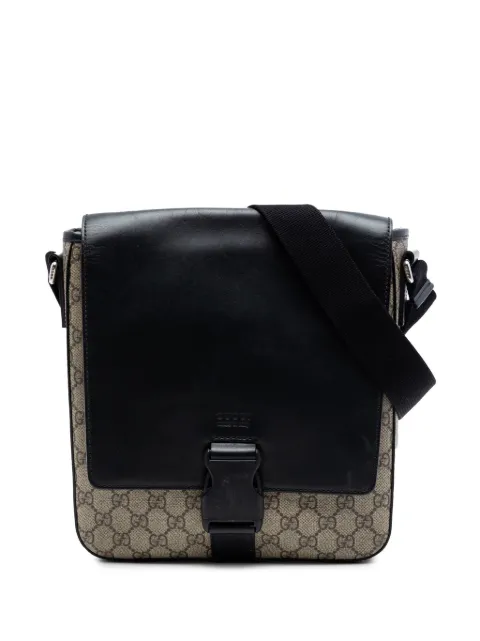 Gucci Pre-Owned 2016-2026 GG Supreme Flap Messenger Bag crossbody bag Black FZKDGZUJ11LIGKBX