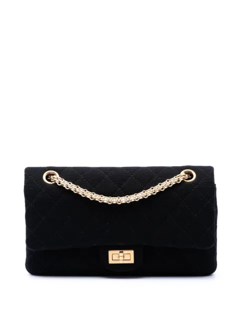CHANEL Pre-Owned 2012-2013 Quilted Jersey Reissue 2.55 Double Flap 225 shoulder bag Black D5W1VWEPWX58IR4F