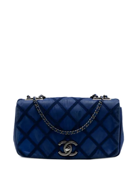 CHANEL Pre-Owned 2012-2013 Small Iridescent Calfskin Diamond Stitch Chain Flap shoulder bag Blue D1N6X1KFOHXJSUYA