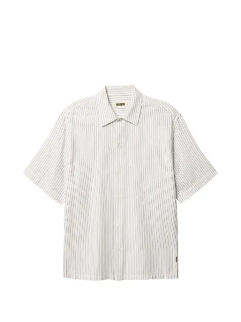 Woodbird Wang Tai striped short-sleeve shirt White 2616709839