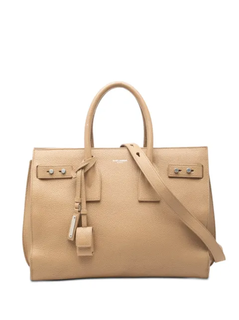 Saint Laurent Pre-Owned 2018 Small Grained Calfskin Supple Sac De Jour satchel Brown LM9RPAPUSME98TLM
