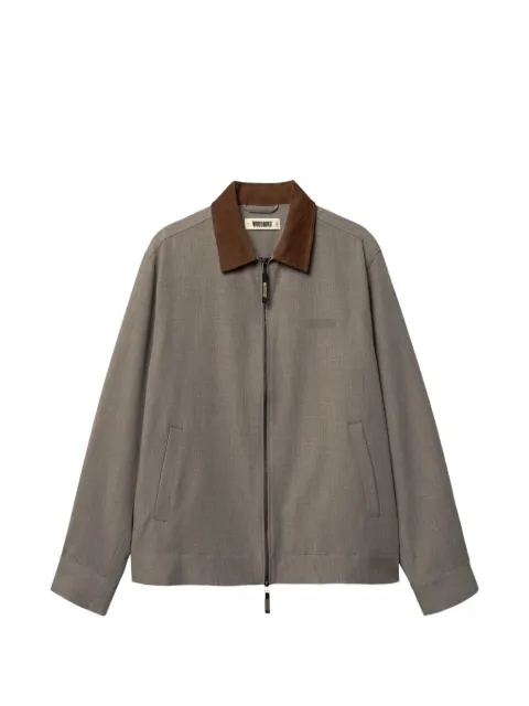 Woodbird Pon Guan corduroy-collar zip-up jacket Brown 2616903