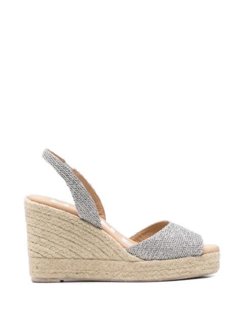 Manebi glitter-detail wedge espadrilles Silver Z92WC