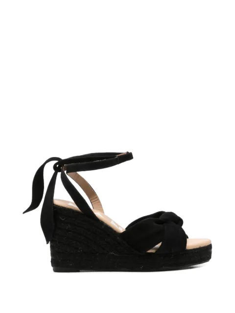Manebi knot-detail wedge espadrilles Black R22WS