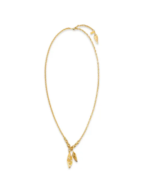 Chloé pearl-embellished leaf-pendant necklace Gold CH26AJN17BRE