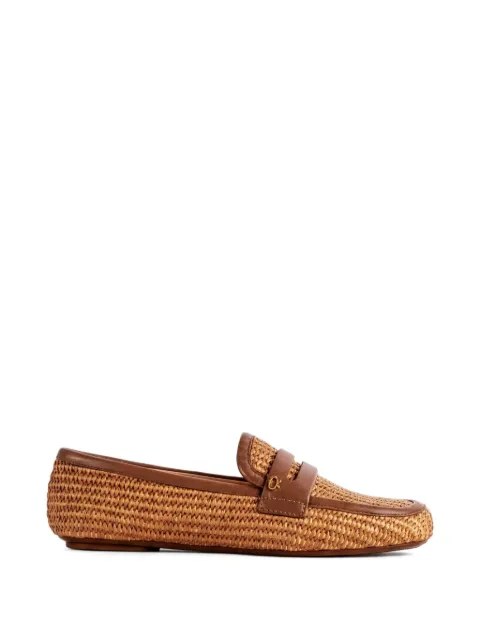 Gianvito Rossi Marbella woven loafers Brown G2532405GOM