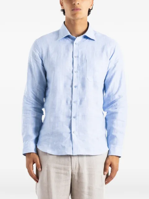 Sease slub-texture chest-pocket shirt Blue SI030TN670
