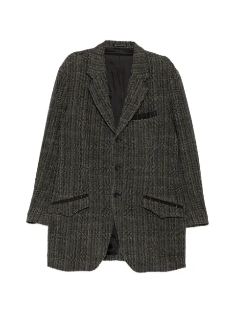 Yohji Yamamoto herringbone-pattern blazer Grey MJJ10132
