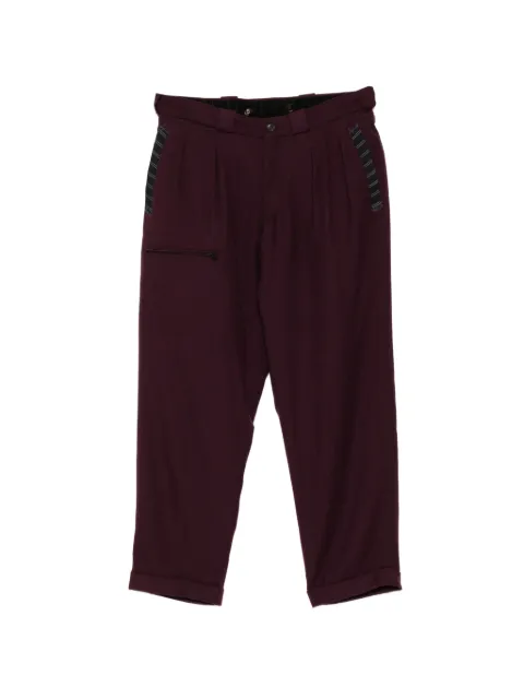 Yohji Yamamoto zip-strap pleated trousers Purple MJP09821
