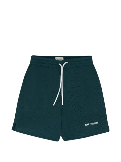 Aimé Leon Dore logo-print mesh-texture shorts Green ALDMBTM0116