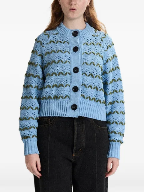 B.B. Walace Sherman pointelle-knit cardigan Blue K42