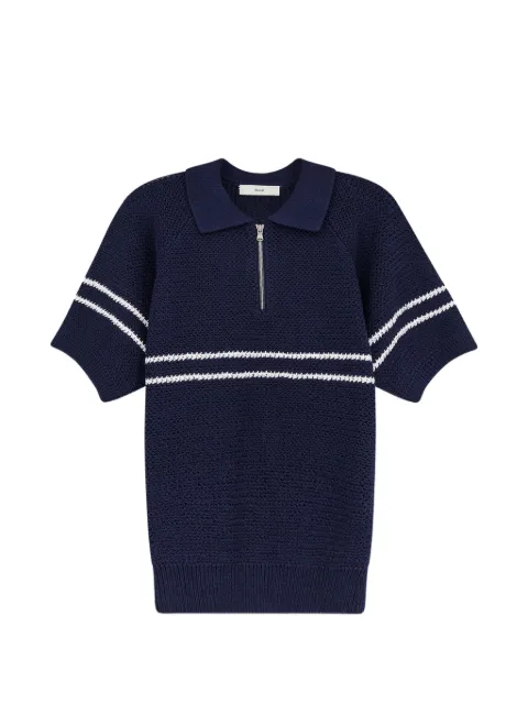 DUNST half-zip striped knit jumper Blue UDSW6B322N3DARKNAVY