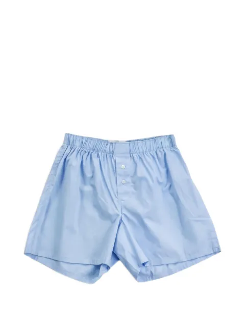 HANDVAERK elasticated-waist button-up boxer shorts Blue HAN007