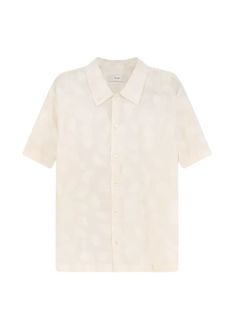 DUNST embroidered jacquard shirt Neutrals UDSH6B122IVCREAMJACQUARD