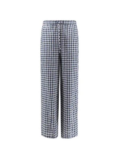 DUNST check-pattern wide-leg trousers Blue UDPA6B121N2