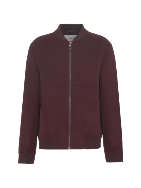 AMARANTO ribbed-trim zip-up jacket Red B6F0011MELANZANA