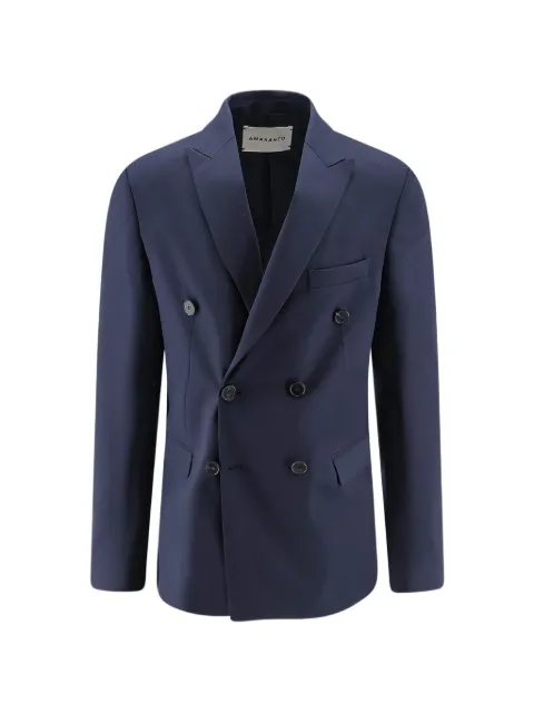 AMARANTO double-breasted peak-lapel blazer Blue B6AB0020NAVY